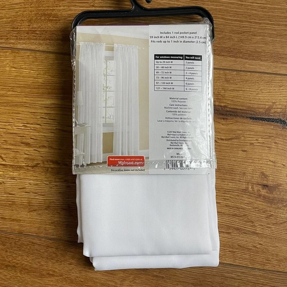 Mainstays Sheer Window Panel NWT - Picture 3 of 3